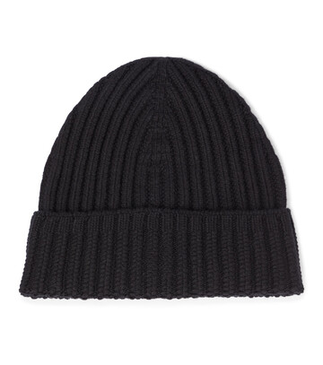 barrie ribbed-knit cashmere beanie in black
