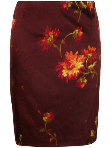 Dolce & Gabbana Pre-Owned floral print pencil skirt in red