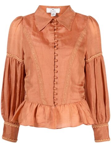 we are kindred primrose ruffle-detail blouse - brown