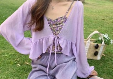 jacket,lavender,purple dress,light,kfashion,korean fashion