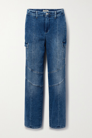 l'agence - brooklyn high-rise straight-leg cargo jeans - blue