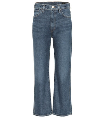 goldsign high-rise cropped wide-leg jeans in blue