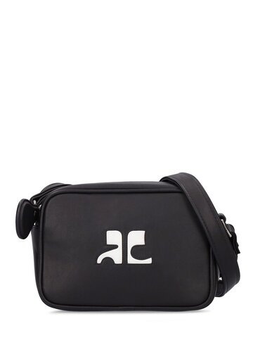 COURREGES Leather Camera Bag in black