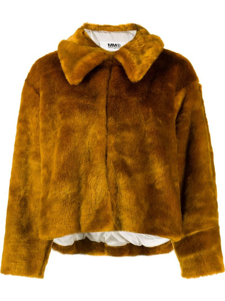 MM6 Maison Margiela faux-fur jacket in yellow