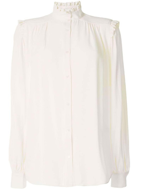 Nº21 ruffle trim blouse in white
