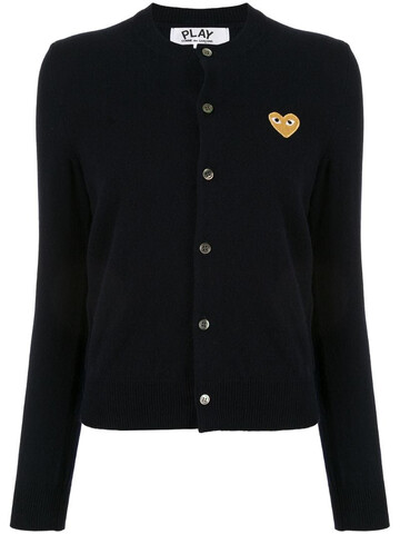 Comme Des Garçons Play embroidered heart patch cardigan in blue