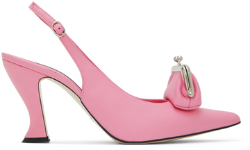 pushbutton pink coin purse heels