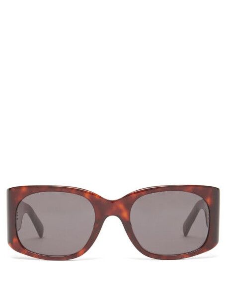 Celine Eyewear - Triomphe Square Tortoiseshell-acetate Sunglasses - Womens - Brown