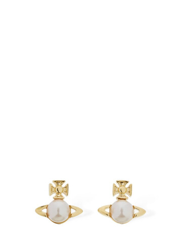VIVIENNE WESTWOOD Balbina Faux Pearl Stud Earrings in gold / white