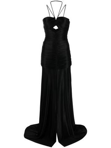 costarellos anglei cut-out gown - black