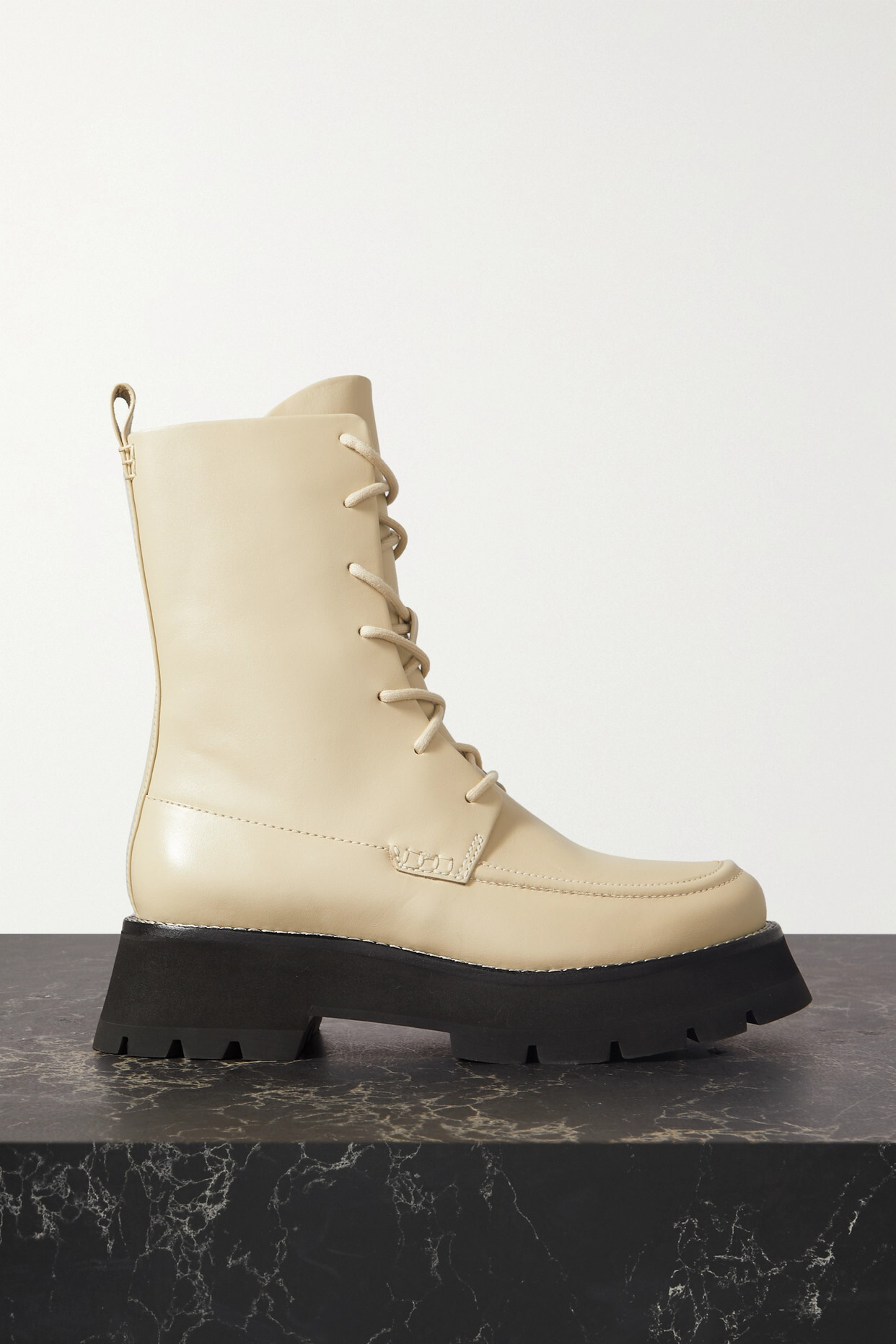 3.1 Phillip Lim - Kate Lace-up Leather Boots - Cream