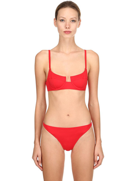 SOLID & STRIPED Re Done Bikini Top W/ Underwire in red