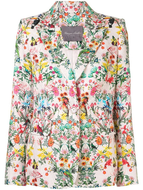 Monique Lhuillier floral fitted blazer in pink