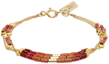 isabel marant gold & orange new color stripe bracelet