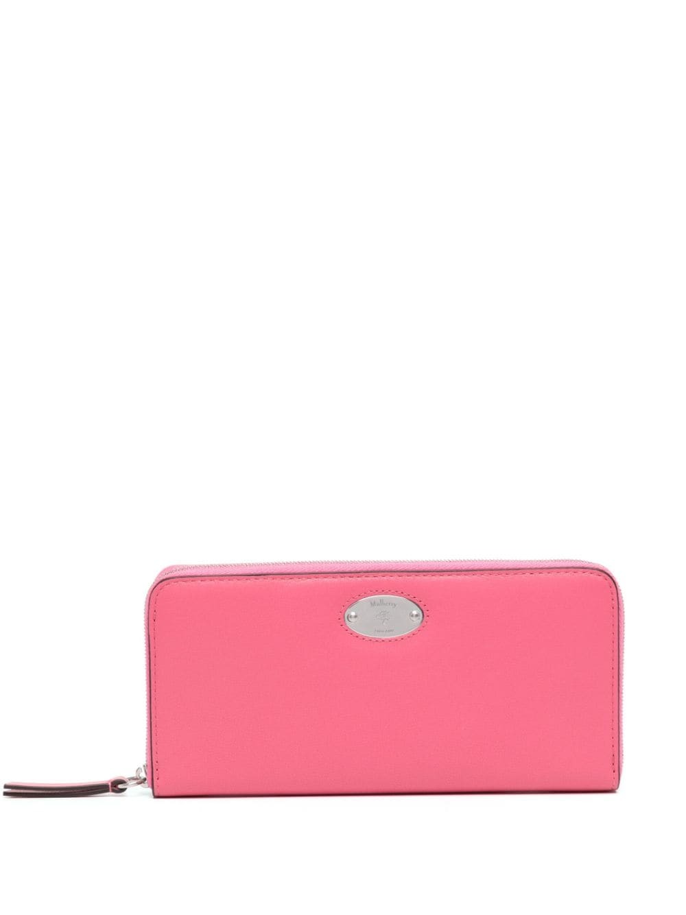 Mulberry logo-plaque grained wallet - Pink