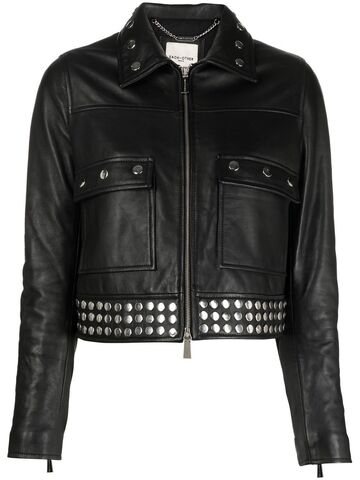 each x other stud-detail leather jacket - black