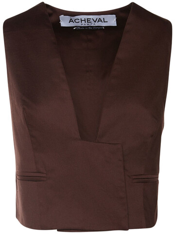ÀCHEVAL PAMPA Gardel Cotton Satin Vest in brown