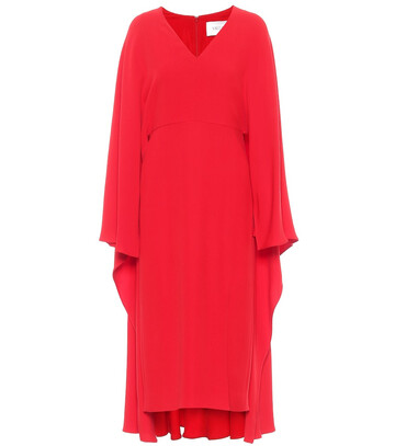 valentino silk midi dress in red