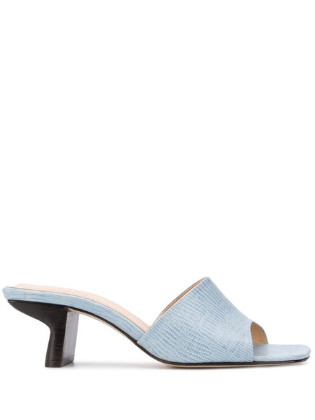BY FAR Lily 65mm mules in blue