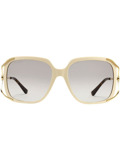 Gucci Eyewear oversized round frame sunglasses in neutrals