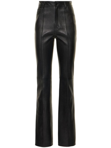 GAUCHERE Leather Straight Pants in black
