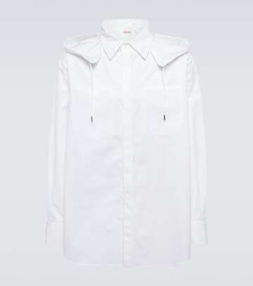 valentino hooded cotton shirt in white