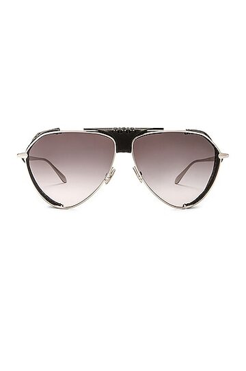 alaïa aviator sunglasses in metallic silver