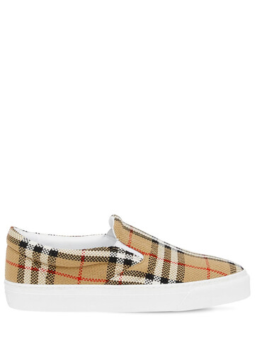 BURBERRY 20mm Thompson Check Slip On Sneakers in beige