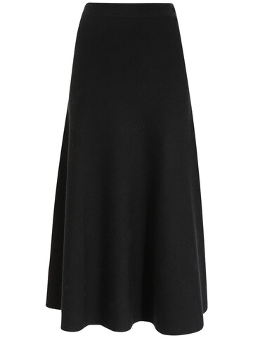 GABRIELA HEARST Flared Wool Blend Knit Midi Skirt in black