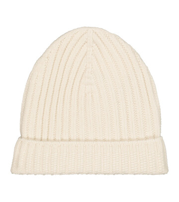 barrie ribbed-knit cashmere beanie in beige