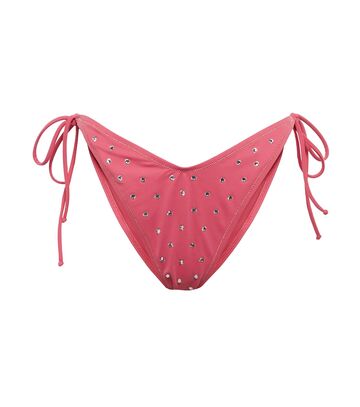 reina olga exclusive to mytheresa â susan embellished bikini bottoms in pink
