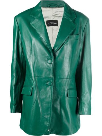 manokhi single-breasted leather blazer - green