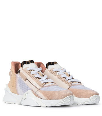 Fendi Flow suede and nylon sneakers in pink
