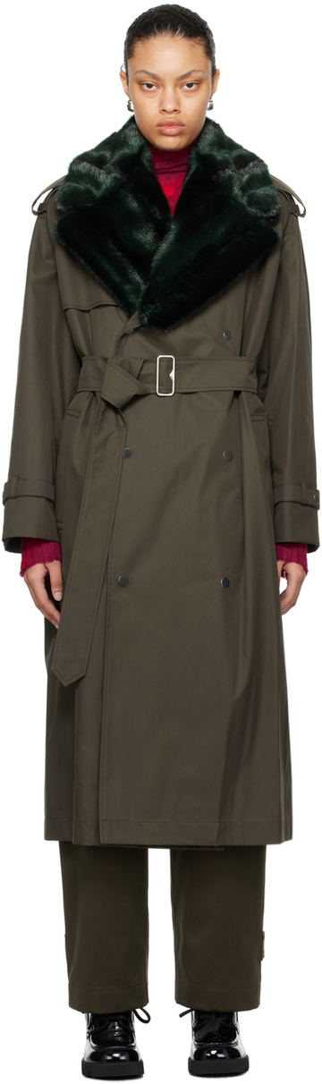 burberry brown long kennington trench coat