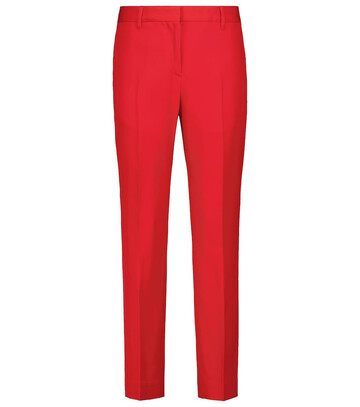 Burberry High-rise straight virgin wool pants in red