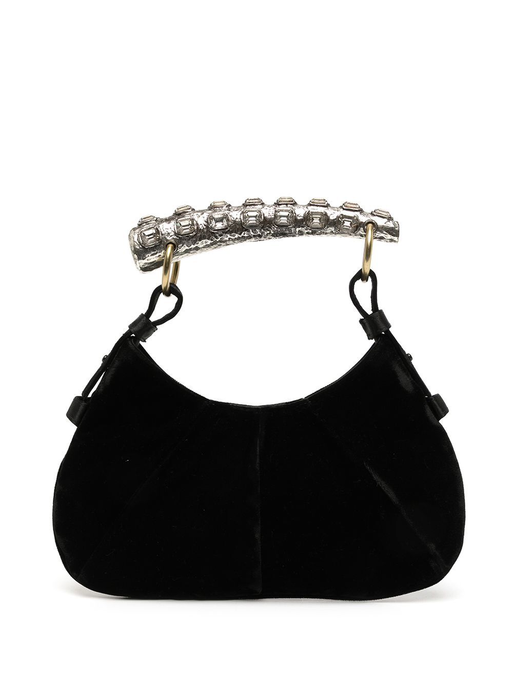 Yves Saint Laurent Pre-Owned embellished-handle mini bag - Black
