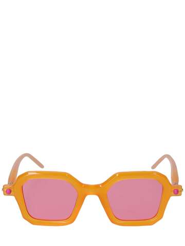 KUBORAUM BERLIN P9 Squared Acetate Sunglasses in orange / pink
