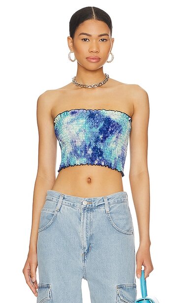 more to come savannah crop top in blue