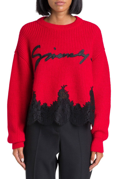 Givenchy Cropped Sweater With Lace - Wheretoget