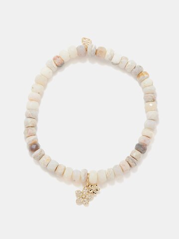 sydney evan - frangipan diamond, opal & 14kt gold bracelet - womens - gold multi