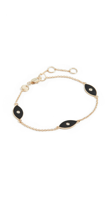 Jennifer Zeuner Jewelry Nazar Enamel Trio Bracelet in black / gold