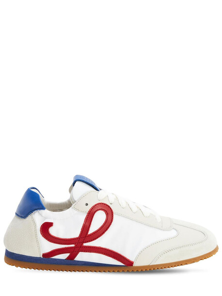 LOEWE 10mm Ballet Runner Suede & Nylon Sneaker in blue / red / white