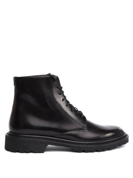 Saint Laurent - Army Lace-up Leather Boots - Womens - Black