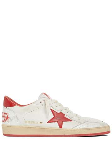 golden goose ball star nappa leather & nylon sneakers in red / white