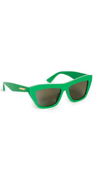 Bottega Veneta New Entry Cat Eye Sunglasses in green