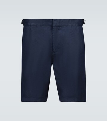 orlebar brown norwich slim-fit linen shorts in blue