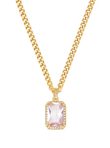 nialaya jewelry cubic-zirconia-pendant necklace - gold