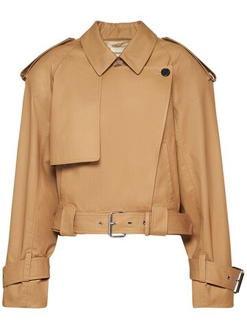 khaite hammond leather jacket in khaki