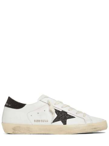 GOLDEN GOOSE 20mm Super Star Leather Sneakers in black / white