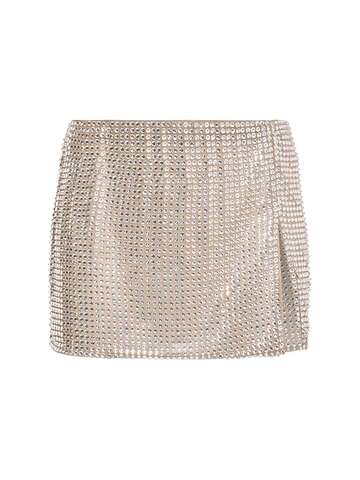 GIUSEPPE DI MORABITO Embellished Mini Skirt in silver
